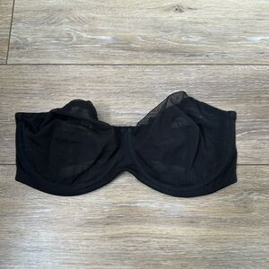 SKIMS Black Mesh Strapless Bra